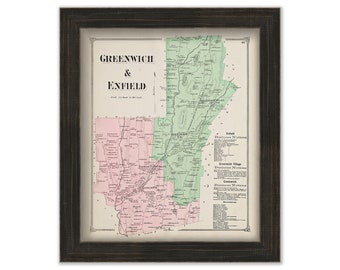Towns of GREENWICH and ENFIELD, Massachusetts 1873 Map