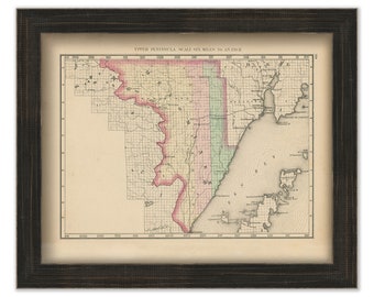 MENOMINEE COUNTY, Michigan 1873 Map - Replica or Genuine Original