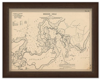 Woods Hole - Nautical Chart by George W. Eldridge 1901