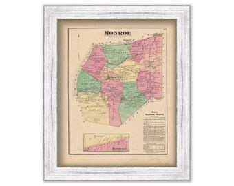 MONROE, Pennsylvania 1872 Map - Replica or Genuine ORIGINAL