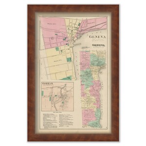 GENEVA, New York 1874 Map