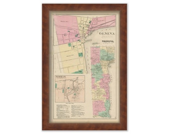 GENEVA, New York 1874 Map
