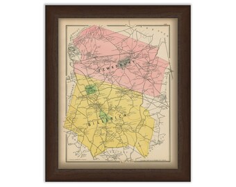 BILLERICA and TEWKSBURY, Massachusetts 1889 Map - Replica or Genuine ORIGINAL
