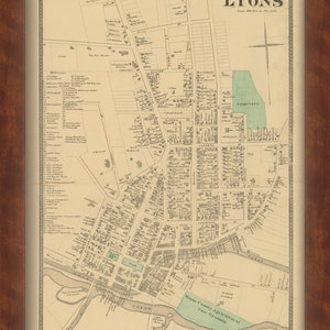 Village of LYONS, New York 1874 Map, Replica and GENUINE ORIGINAL image 8