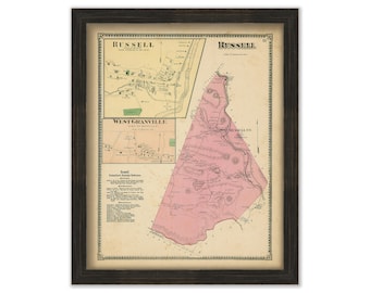 Town of RUSSELL, Massachusetts 1870 Map
