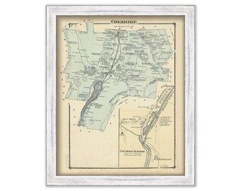 Town of Cheshire, Massachusetts 1876 Map-Colored Reproduction