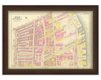Map of BOSTON, Massachusetts 1895, Ward 9, The South End