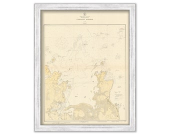 Cohasset  Harbor, Massachusetts with MINOTS LIGHT in RED - 1926 Nautical Chart