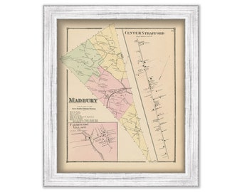 Town of MADBURY, New Hampshire 1871 Map, Replica or GENUINE ORIGINAL