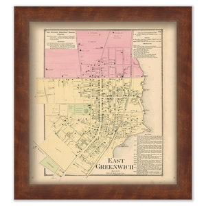 Village of EAST GREENWICH, Rhode Island 1870 Map