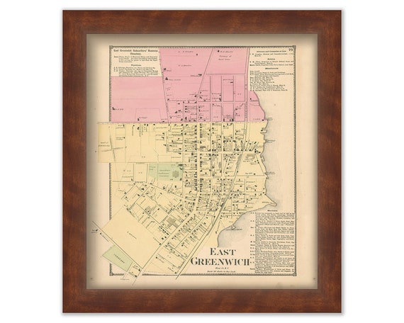 Map Of East Greenwich Ri Village Of East Greenwich Rhode Island 1870 Map | Etsy Singapore