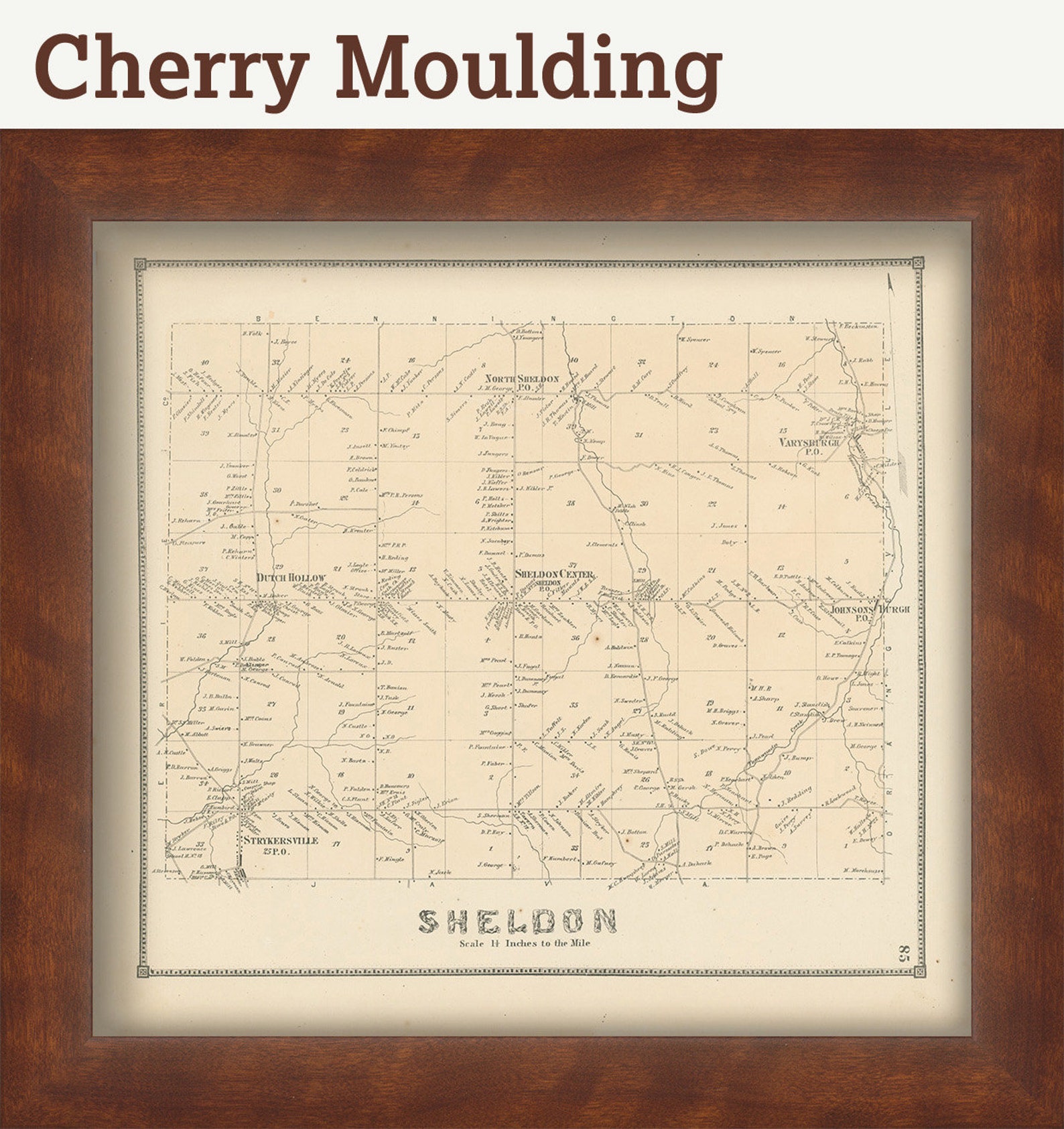 Town of SHELDON Wyoming County New York 1866 Map Etsy