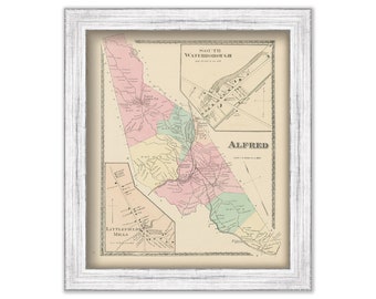 Town of ALFRED, Maine 1872 Map