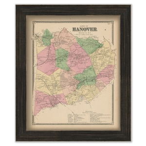 Town of HANOVER, Morris County, New Jersey 1868 - Replica or Genuine Original Map