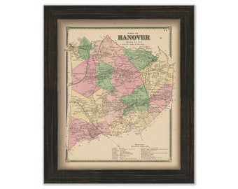 Town of HANOVER, Morris County, New Jersey 1868 - Replica or Genuine Original Map