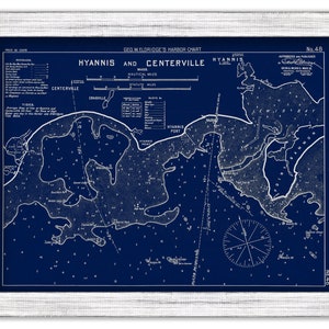 Hyannis and Centerville - Blue Print - Nautical Chart by George W. Eldridge 1901