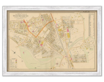 WEST ROXBURY, Massachusetts 1899 map, Plate 16 - Replica or GENUINE Original