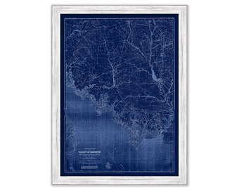 DELAWARE BAY SHORE, New Jersey  -  1888 Topographical Map Blueprint