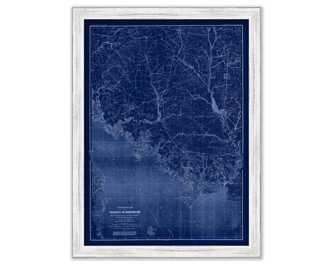 DELAWARE BAY SHORE, New Jersey  -  1888 Topographical Map Blueprint