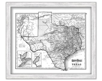 STATE of TEXAS - 1873 Map