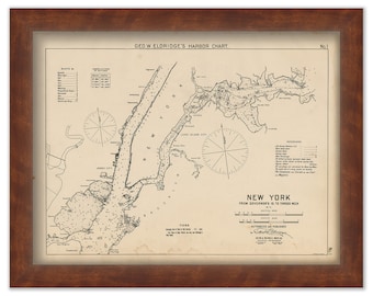 New York City - Nautical Chart by George W. Eldridge 1901