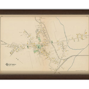 BEDFORD, Massachusetts 1889 Map - Replica or Genuine ORIGINAL