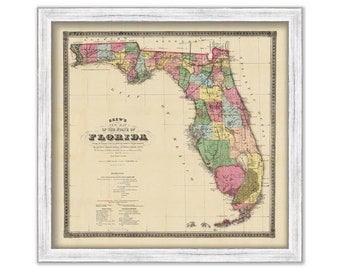 STATE of FLORIDA  -  1870 Map