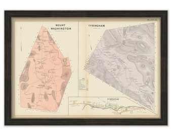 MOUNT WASHINGTON and TYRINGHAM, Massachusetts 1904 Map - Replica or Genuine Original