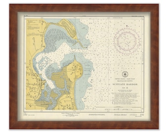 SCITUATE HARBOR, Massachusetts - Nautical Chart 1954