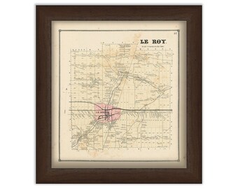 Town of LE ROY, Genesee County, New York 1866 Map