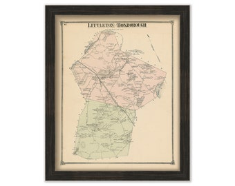 LITTLETON and BOXBOROUGH, Massachusetts 1875 Map - Replica or Genuine ORIGINAL