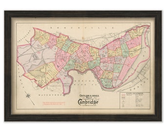 CAMBRIDGE, Massachusetts 1894 Index Map