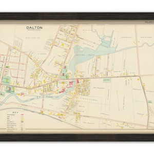 Village of DALTON, Massachusetts 1904 Map - Replica or Genuine ORIGINAL