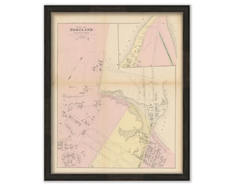 PORTLAND, Maine 1871 Map, Replica or Genuine ORIGINAL