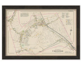 Village of CHESTER, New York 1903 Map - Replica or Genuine Original