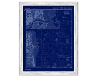 JACKSONVILLE BEACH, Florida  -   2015 Nautical Chart Blueprint