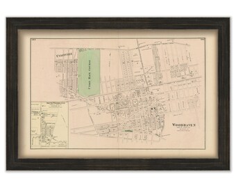 Woodhaven, New York 1873 Map, Replica and GENUINE ORIGINAL