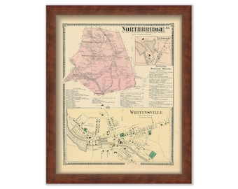 Town of NORTHBRIDGE, Massachusetts 1870 Map