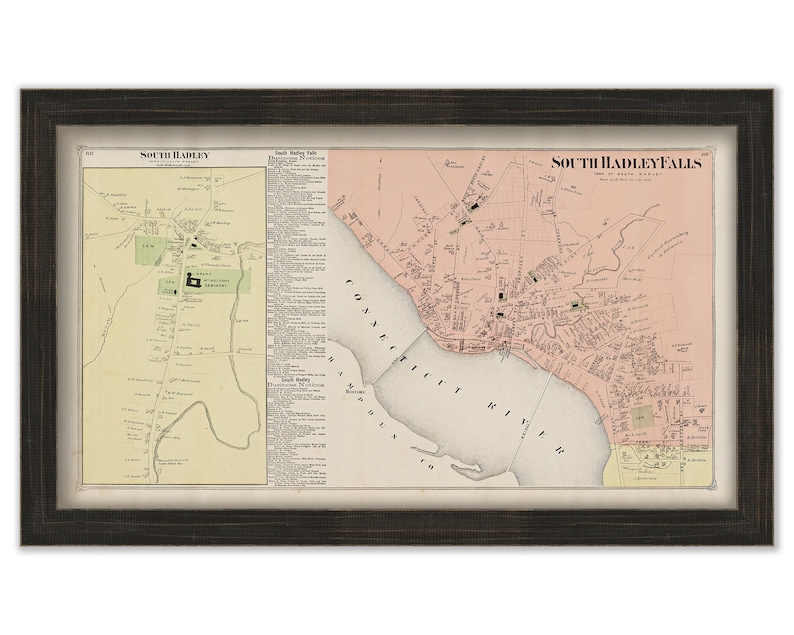 Village of SOUTH HADLEY Massachusetts 1873 Map Etsy UK