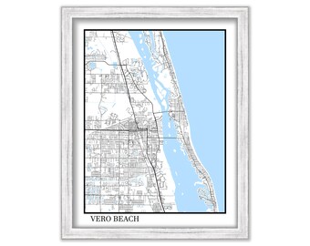 VERO BEACH, Florida  -  Contemporary Map Poster