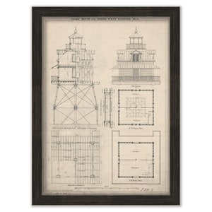 NORTHWEST PASSAGE LIGHTHOUSE, Key West, Florida  - Drawing and Plan of the Lighthouse as it was in 1878.