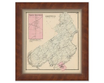 Town of GREENWICH, New York 1866 Map