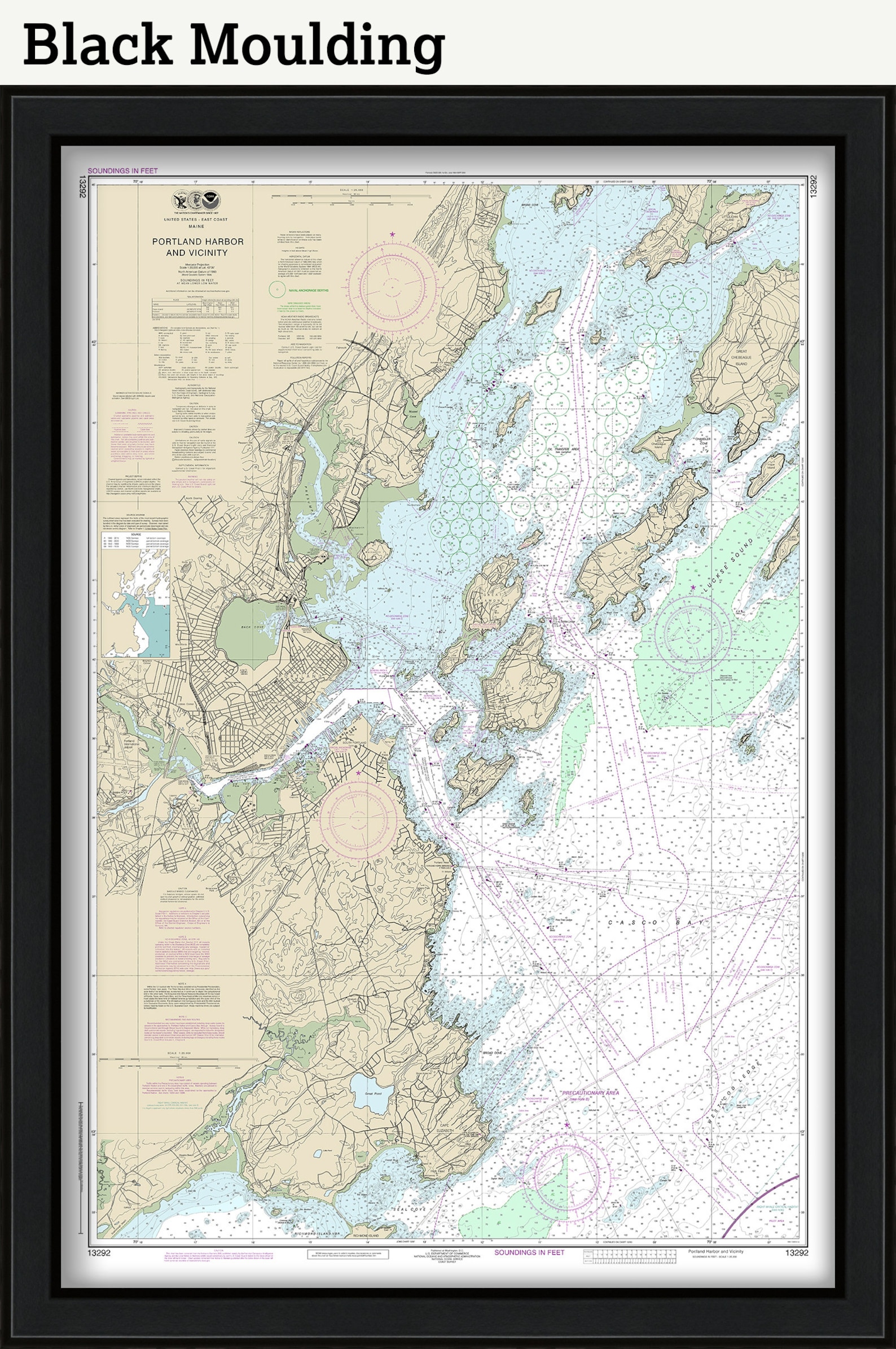 PORTLAND HARBOR, Maine - Nautical Chart 2019 - Etsy