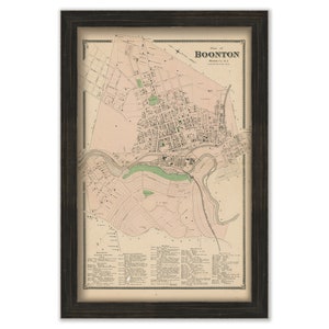 Village of BOONTON, Morris County, New Jersey 1868 - Replica or Genuine Original Map