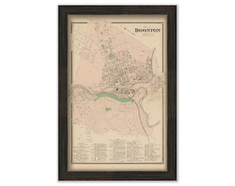 Village of BOONTON, Morris County, New Jersey 1868 - Replica or Genuine Original Map