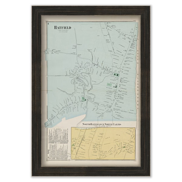 Village of HATFIELD, Massachusetts 1873 Map