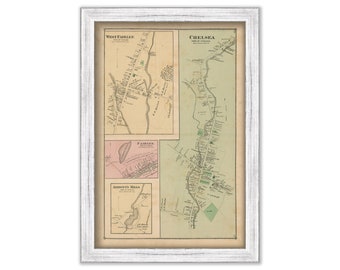 Villages of FAIRLEE and CHELSEA, Vermont 1877 Map - Replica or Genuine Original