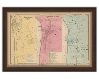 HASTINGS, DOBBSFERRY and IRVINGTON, New York 1868 Map