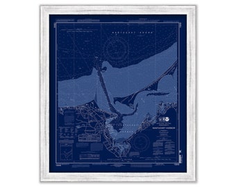 NANTUCKET HARBOR, Massachusetts - Nautical Chart Blueprint published in 2011