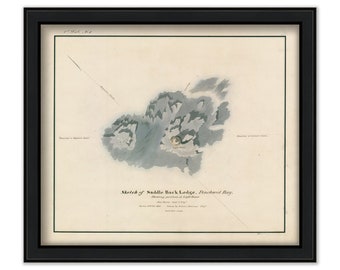 SADDLEBACK LEDGE LIGHTHOUSE, Penobscot Bay, Maine - Sketch of Ledge and Position of Lighthouse in 1848